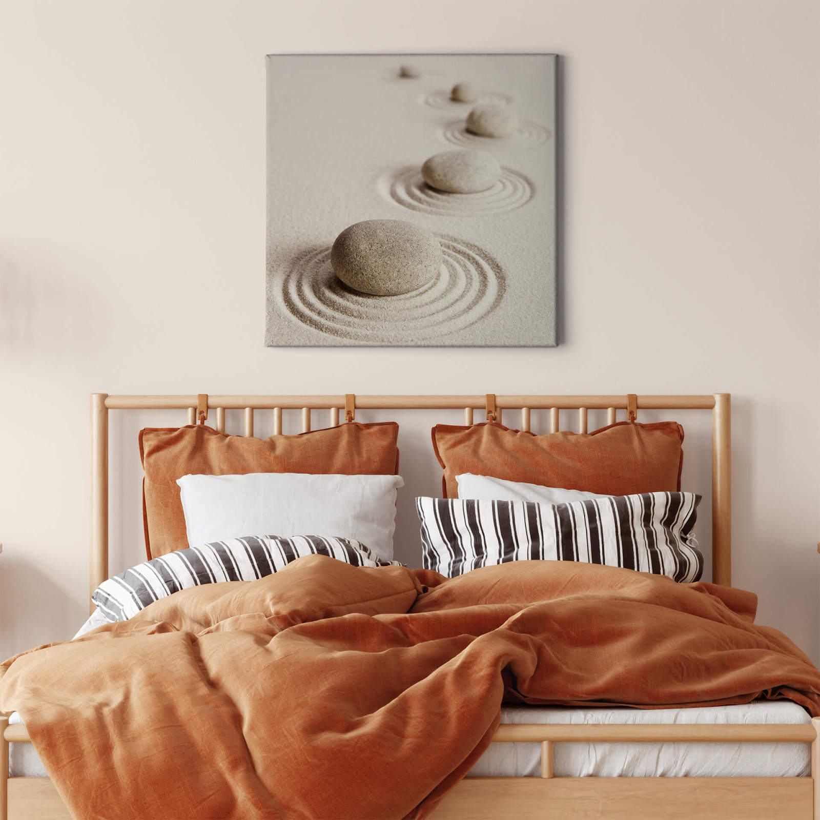 Leinwandbild ZEN-GARTEN - beige - 50x50 cm