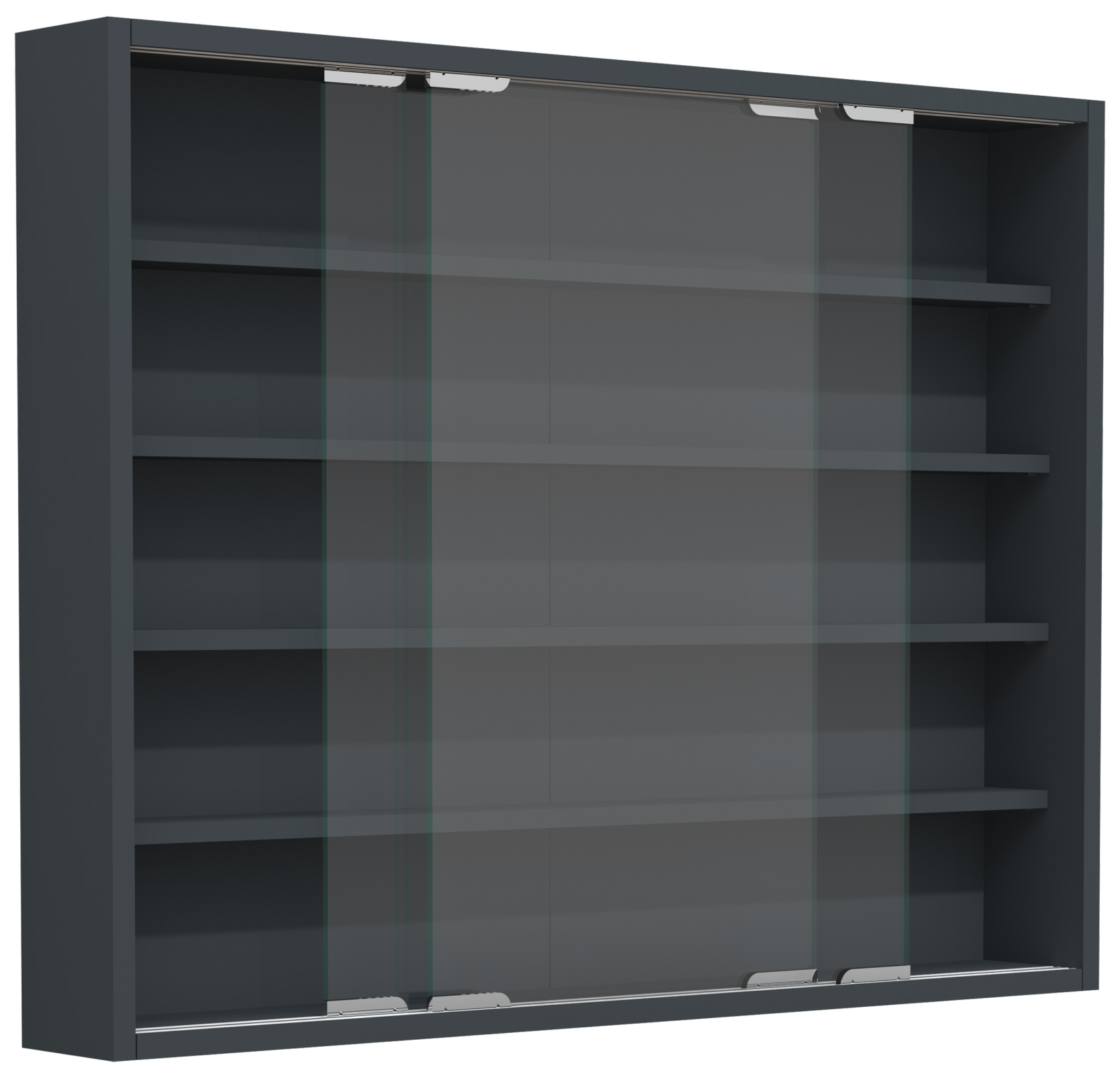 Wandvitrine AGISA L - anthrazit - Schiebetüren - 77 cm breit