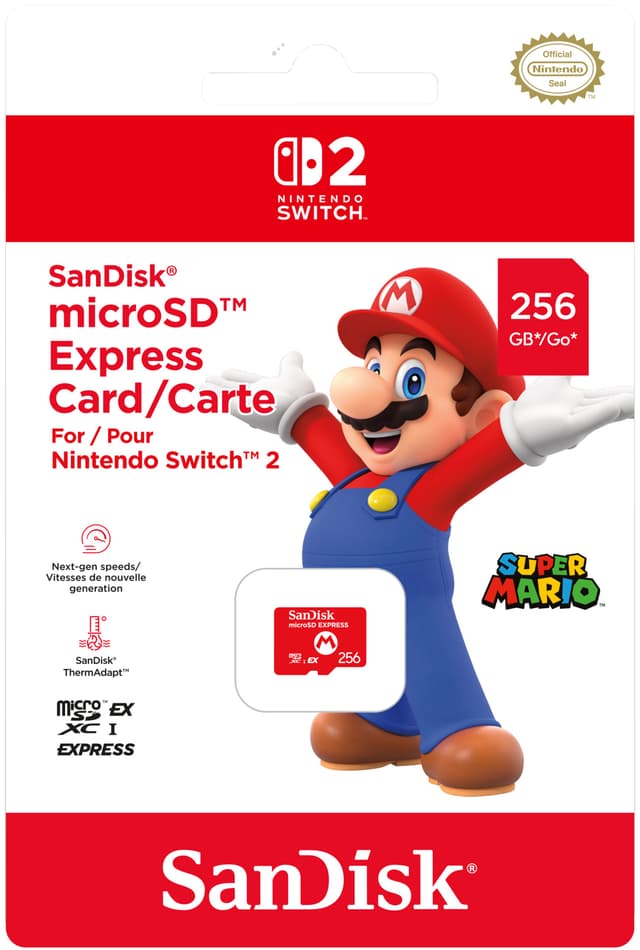SanDisk MicroSDXC Express hukommelseskort til Nintendo Switch 2 (256GB)