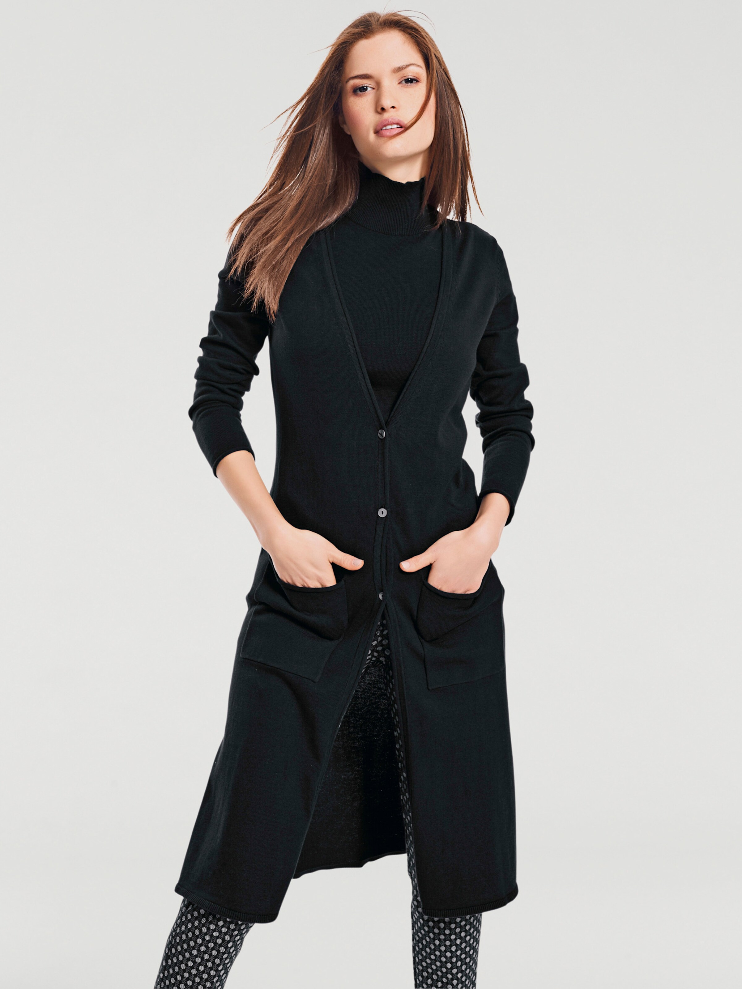 Long-Strickjacke