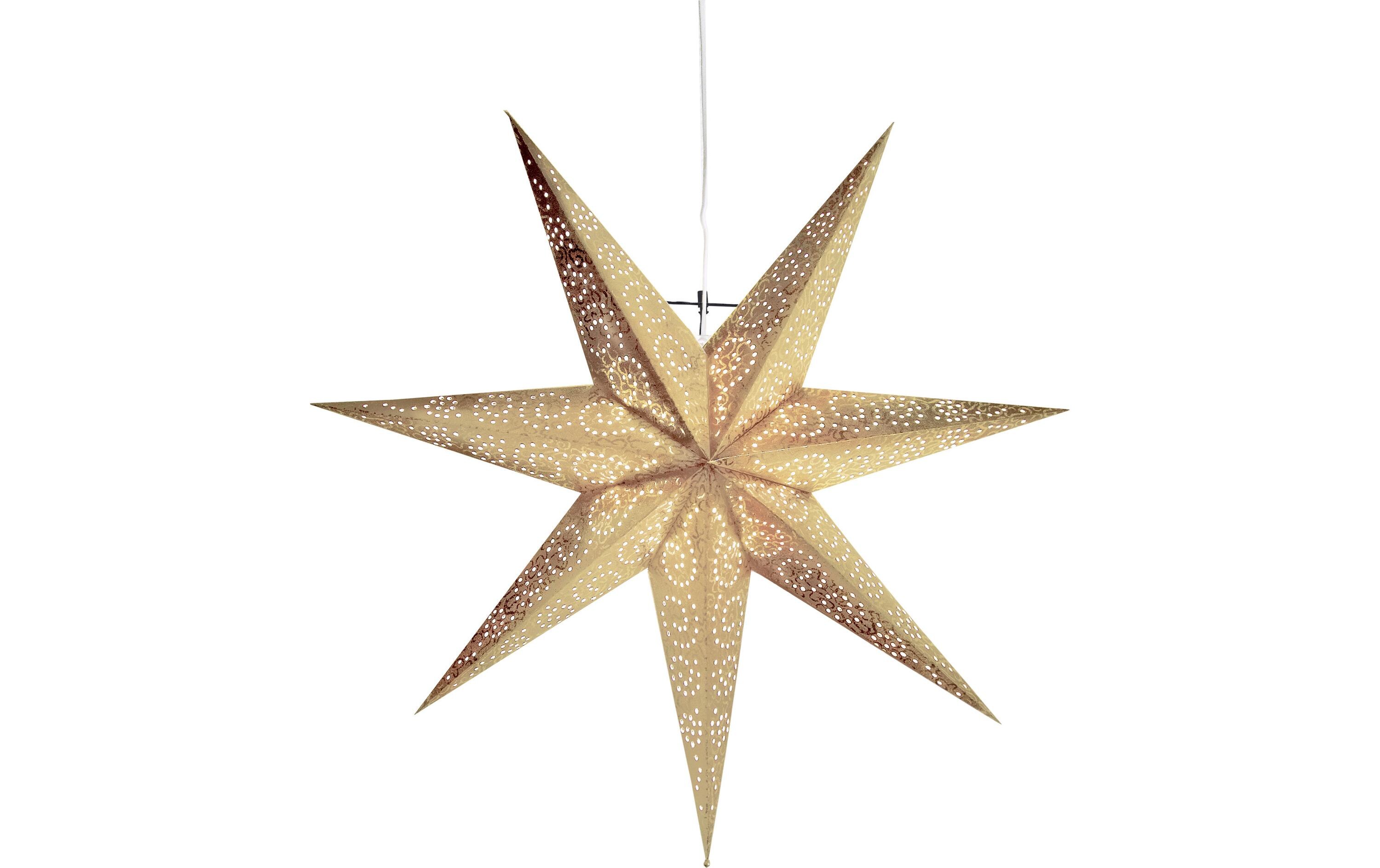 LED-Stern Antique 60 cm, GoldLeuchtender Papierstern mit Lochmuster