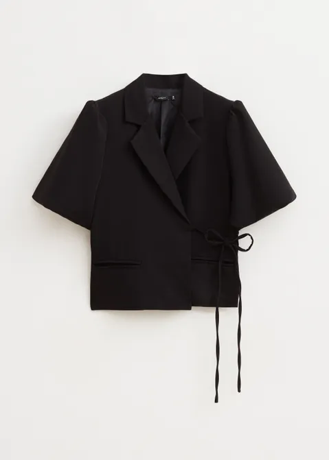 Blazer met strik zwart (ZWART)