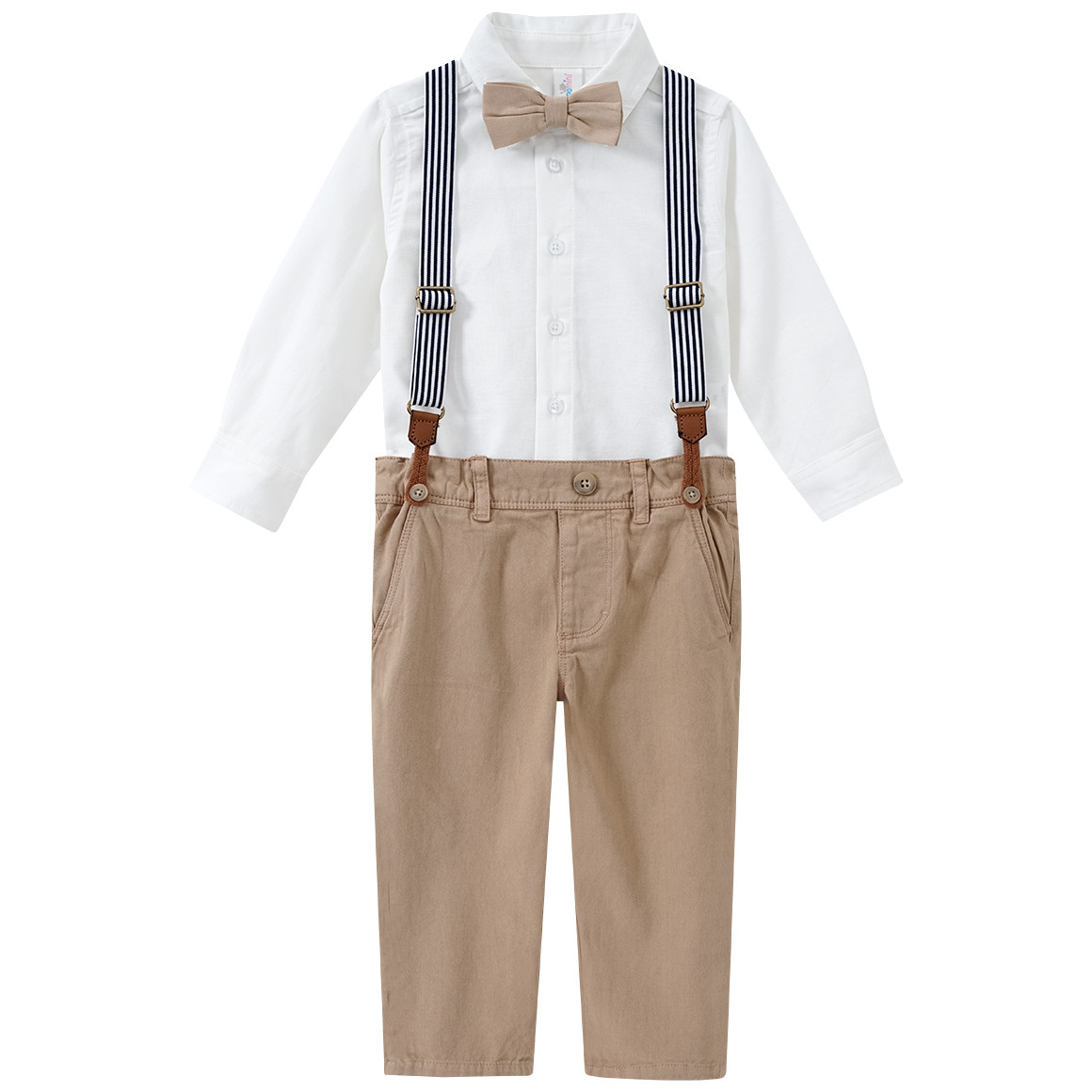 Topomini Baby Hemd und Chinohose im Set beige / weiss