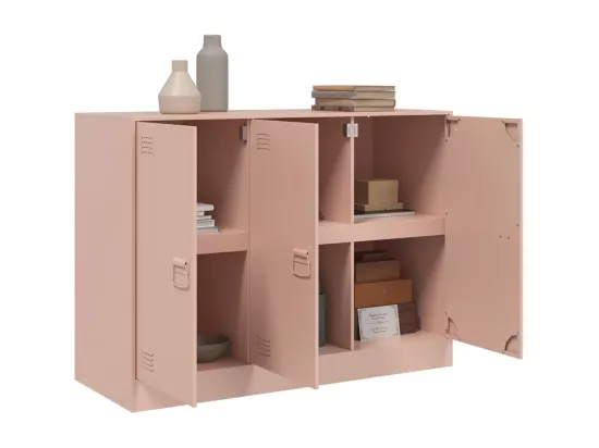 Buffet rose 99x39x73 cm acier
