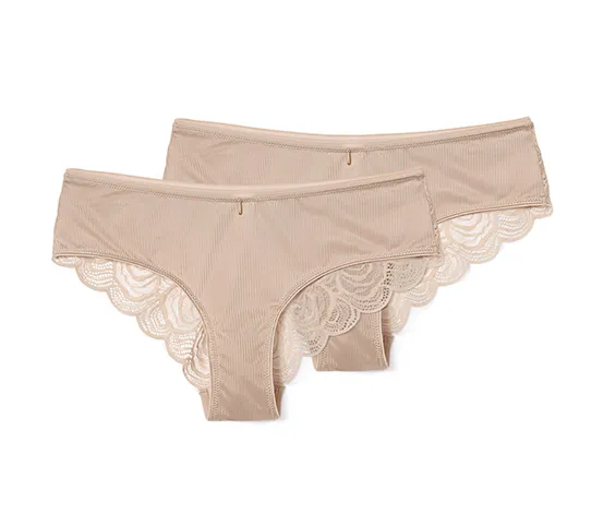 2 Brazilslips, beige