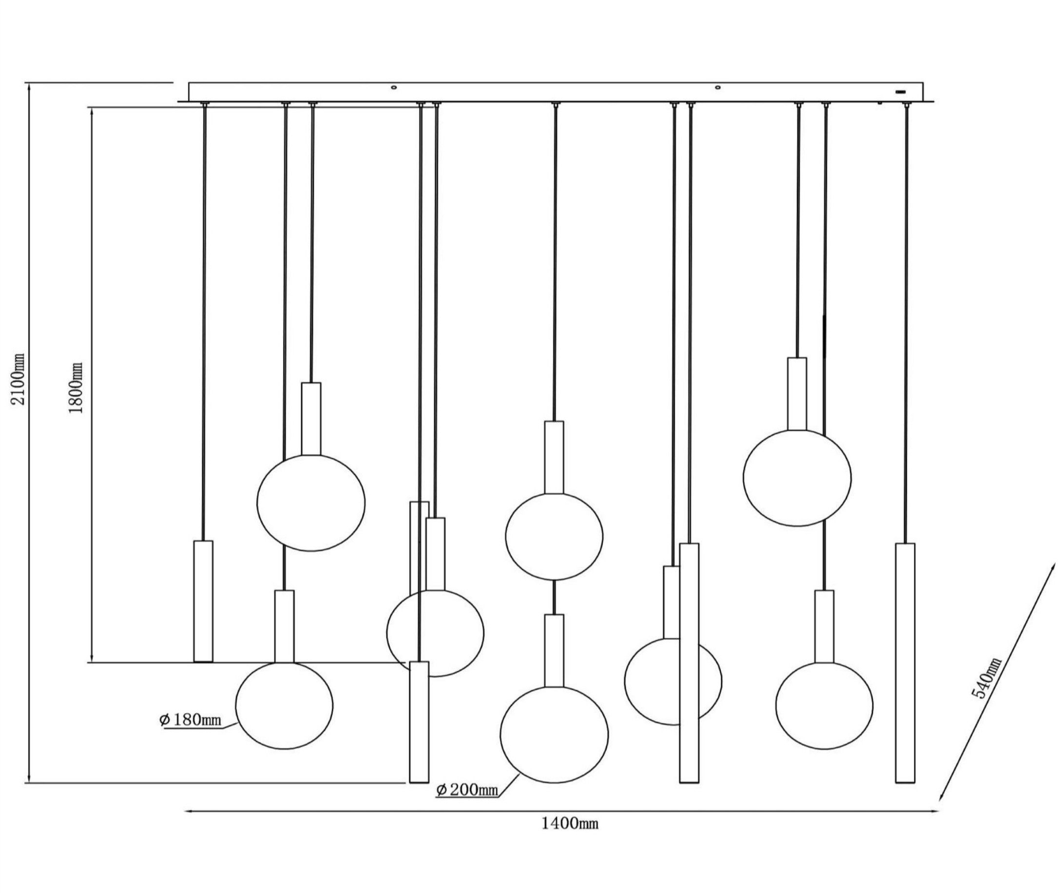 Hanglamp Jasmine B140 x D54 cm