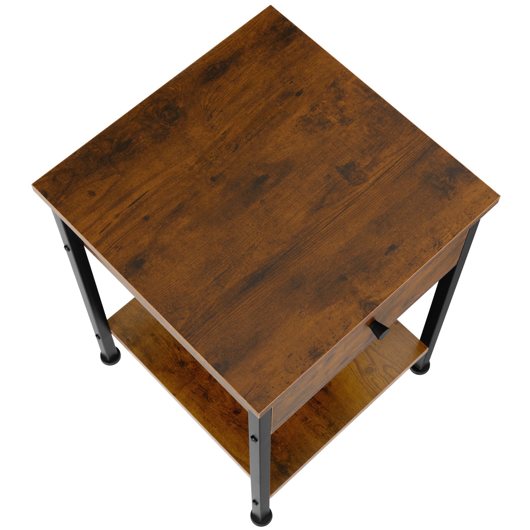 tectake® Nachttisch, Industrial Style, 2 Ablagen und Schublade, 40 x 40 x 55,5 cm