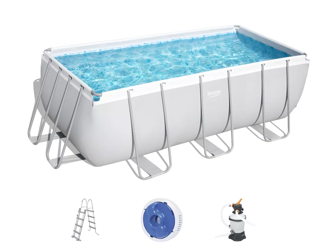 Piscine tubulaire Power Steel rectangulaire 4,12 x 2,01 x 1,22 m - Bestway