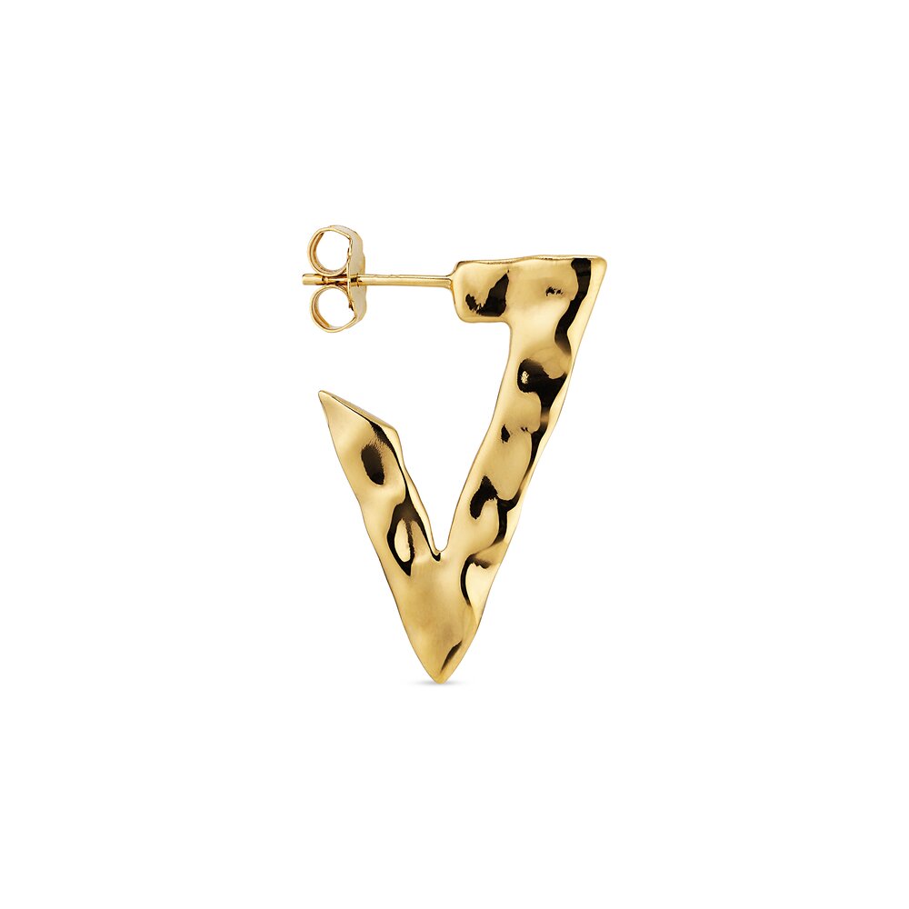 Jane Kønig  Bruised Triangle Hoop - forgyldt
