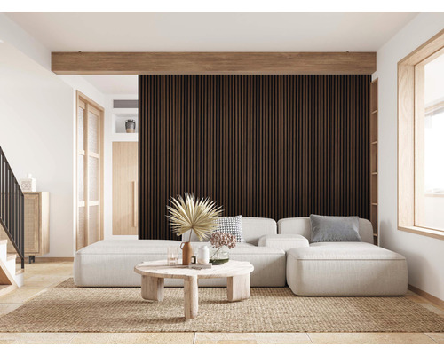 Nordic Acoustics akoestisch paneel, gerookte kastanje, 2400 x 605 x 22 mm