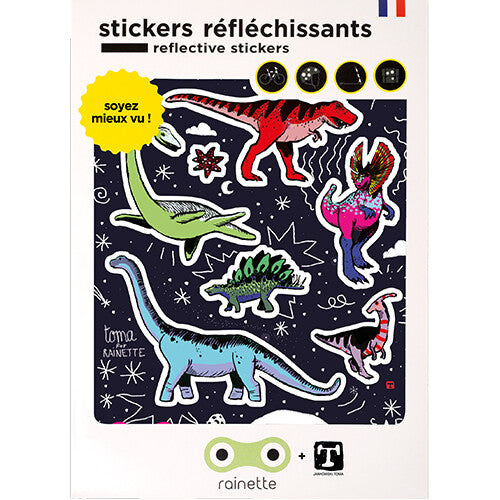 Rainette reflecterende stickers - dinosaurussen