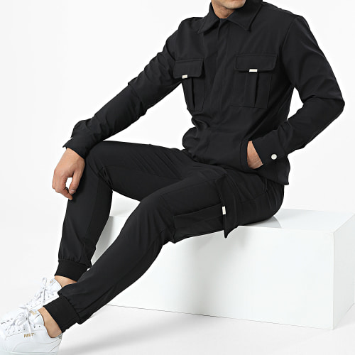 Ensemble Veste Et Pantalon Jogging LL254 Noir