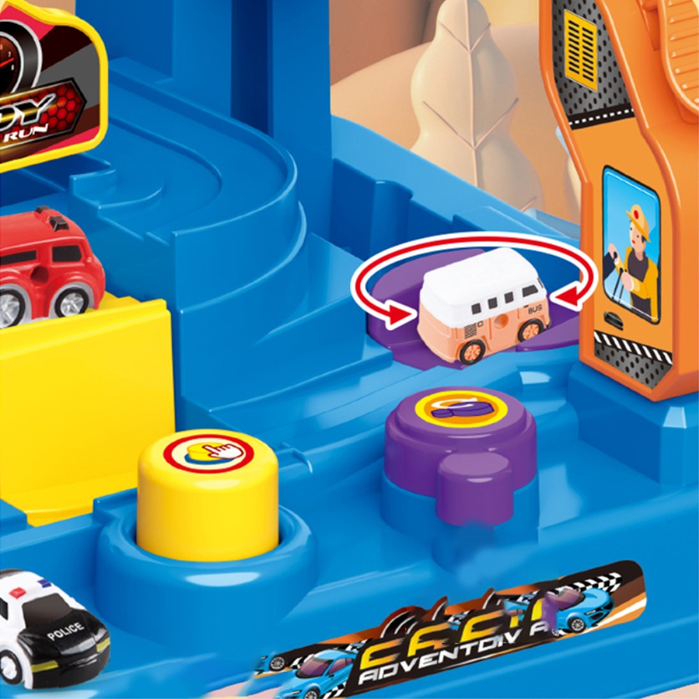 (4-tlg. Set) Auto Rennbahn Fahrzeug Rennstrecke Spielzeug Geschicklichkeit Kinderspiel - Bunt