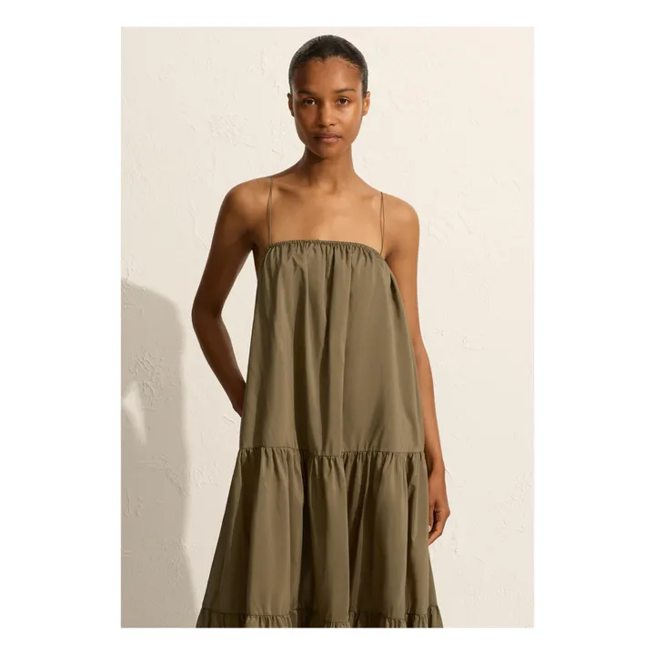 Matteau Robe Voluminous Tiered | Vert olive