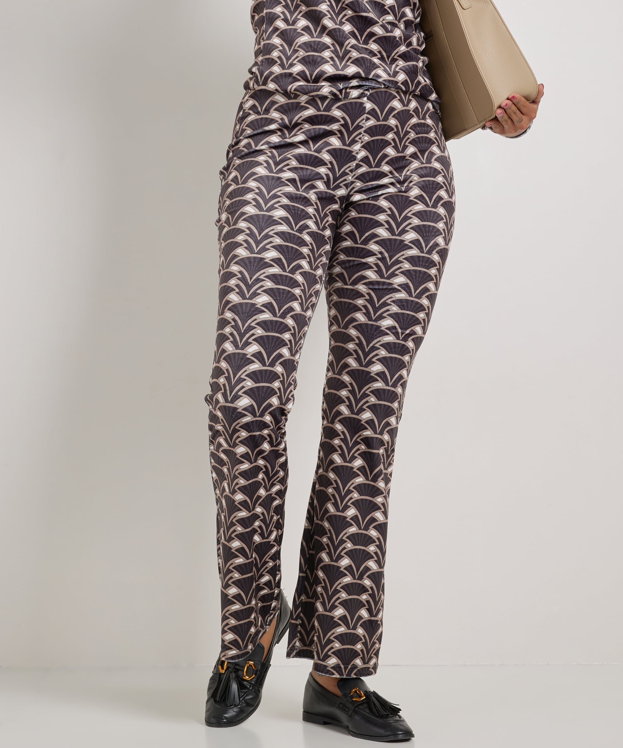 flared fit broek velvet dessin