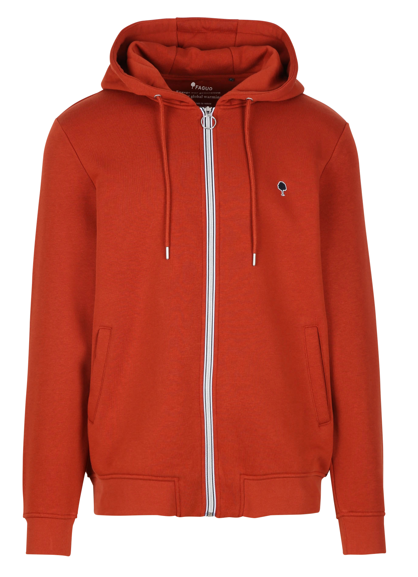 MESNIL - Sweat zippé à capuche regular-fit brodé en coton mélangé| Rouge