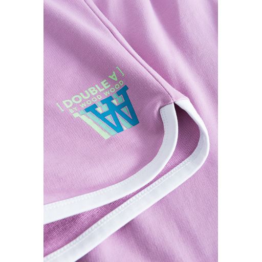 Wood Wood Tia Stacked Logo Retro Shorts, Rosy Lavender, XL