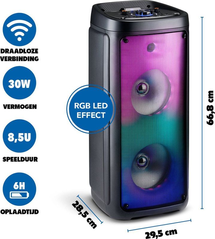 Bluetooth Speaker - Met Microfoon - Draadloos - Kleurrijke Verlichting