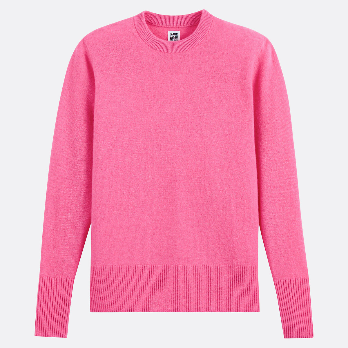 COLEÇÕES LA REDOUTE<br>Suéter de gola redonda em malha fina de cashmere