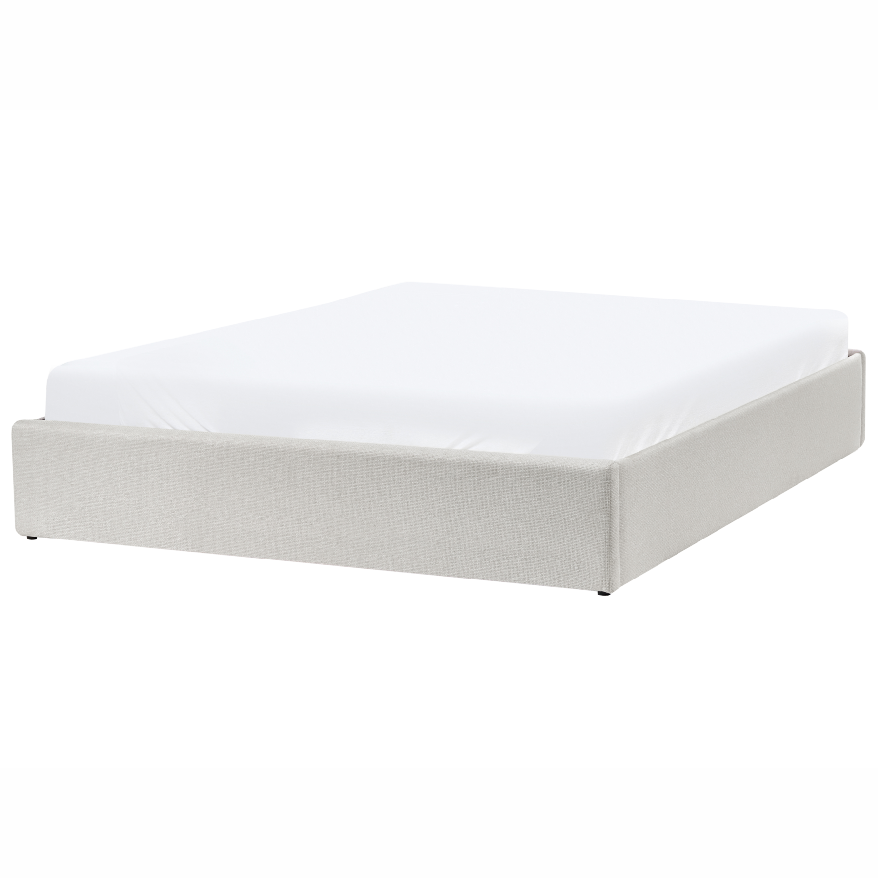 Beliani-DINAN-Tweepersoonsbed-Lichtbeige-160 x 200 cm-Polyester