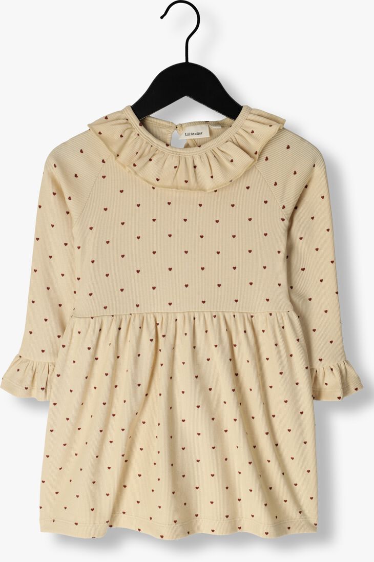 LIL\\' ATELIER beige lil' atelier mini jurk nmfgago kem dress aop