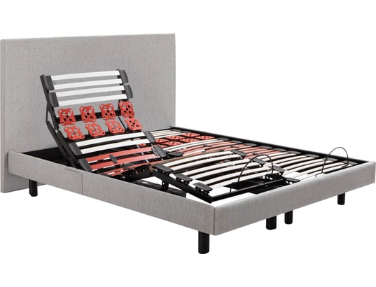 EPEDA - Sommier 2 x 90 x 200 Escapade Relax 1820D + Tête de lit gris clair