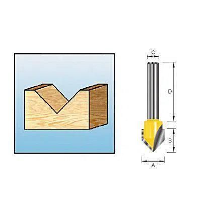 Makita D-10724 Freesbit V-groeffrees 90° S 8mm 19,05x15,88mm