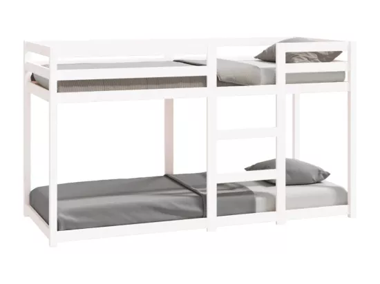 Lit superposé sans matelas blanc 75x190 cm bois de pin massif