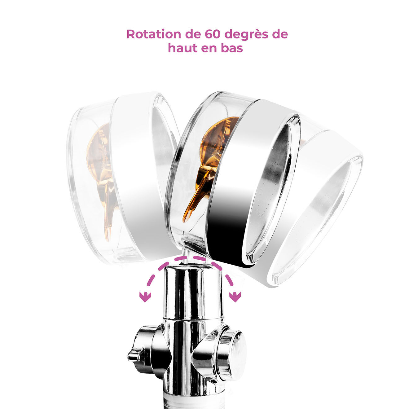 Yoghi Pommeau de douche Eco Filter chromé  - 57.5x22.5x42.3 cm