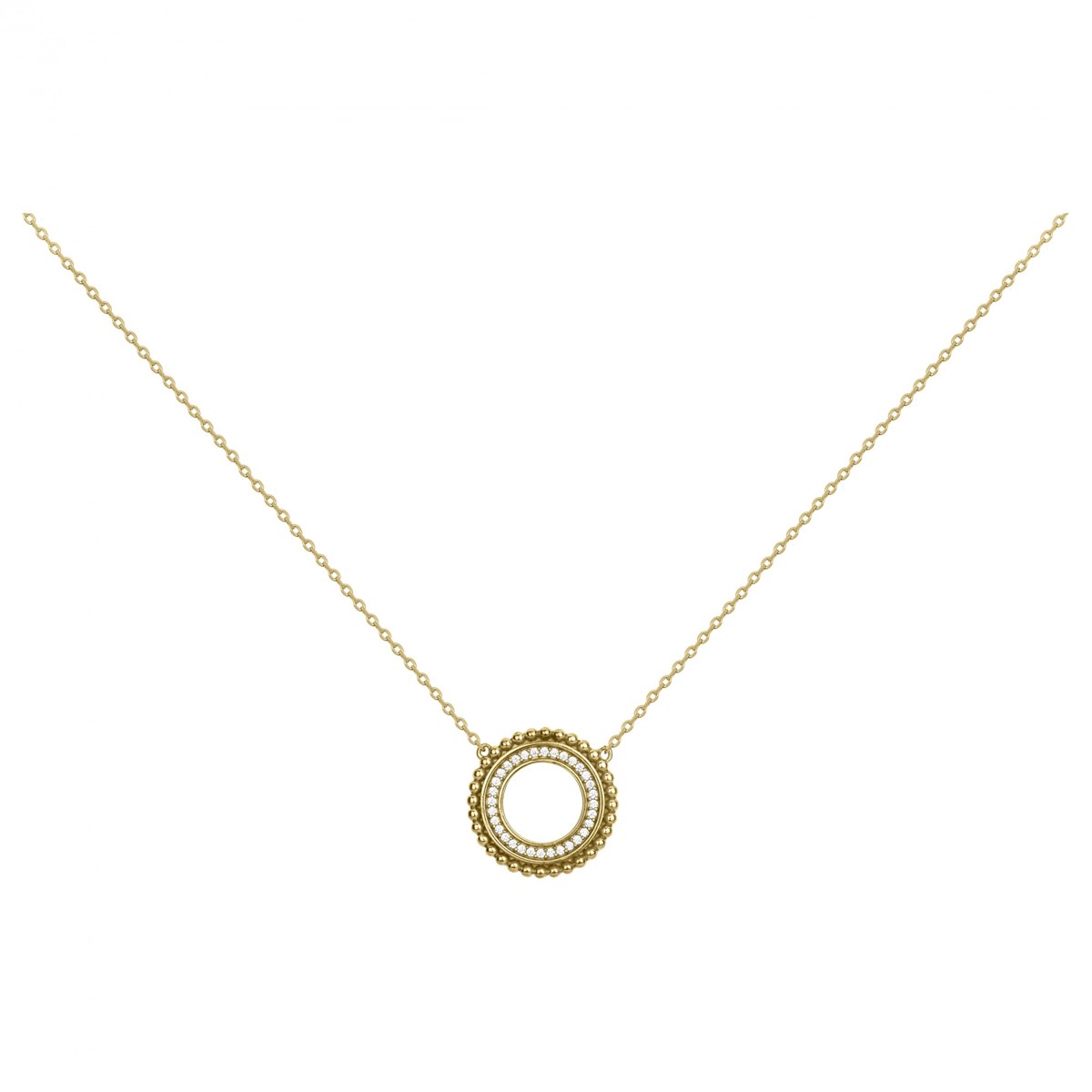 Collier en Plaqué Or avec oxyde de zirconium blanc