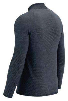 Veste running Compressport Seamless Zip Bleu foncé