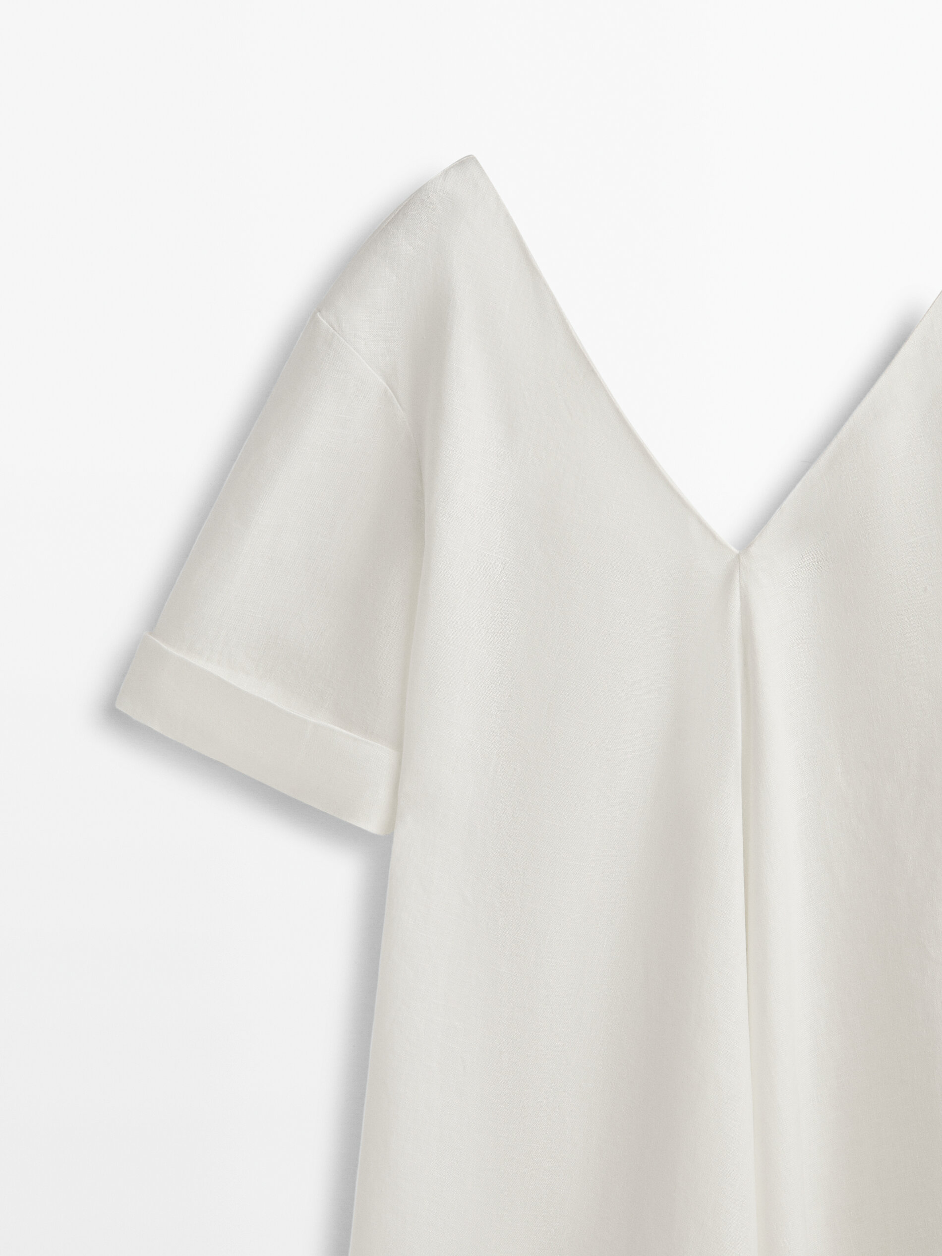 Vestido túnica 100% linho - BRANCO