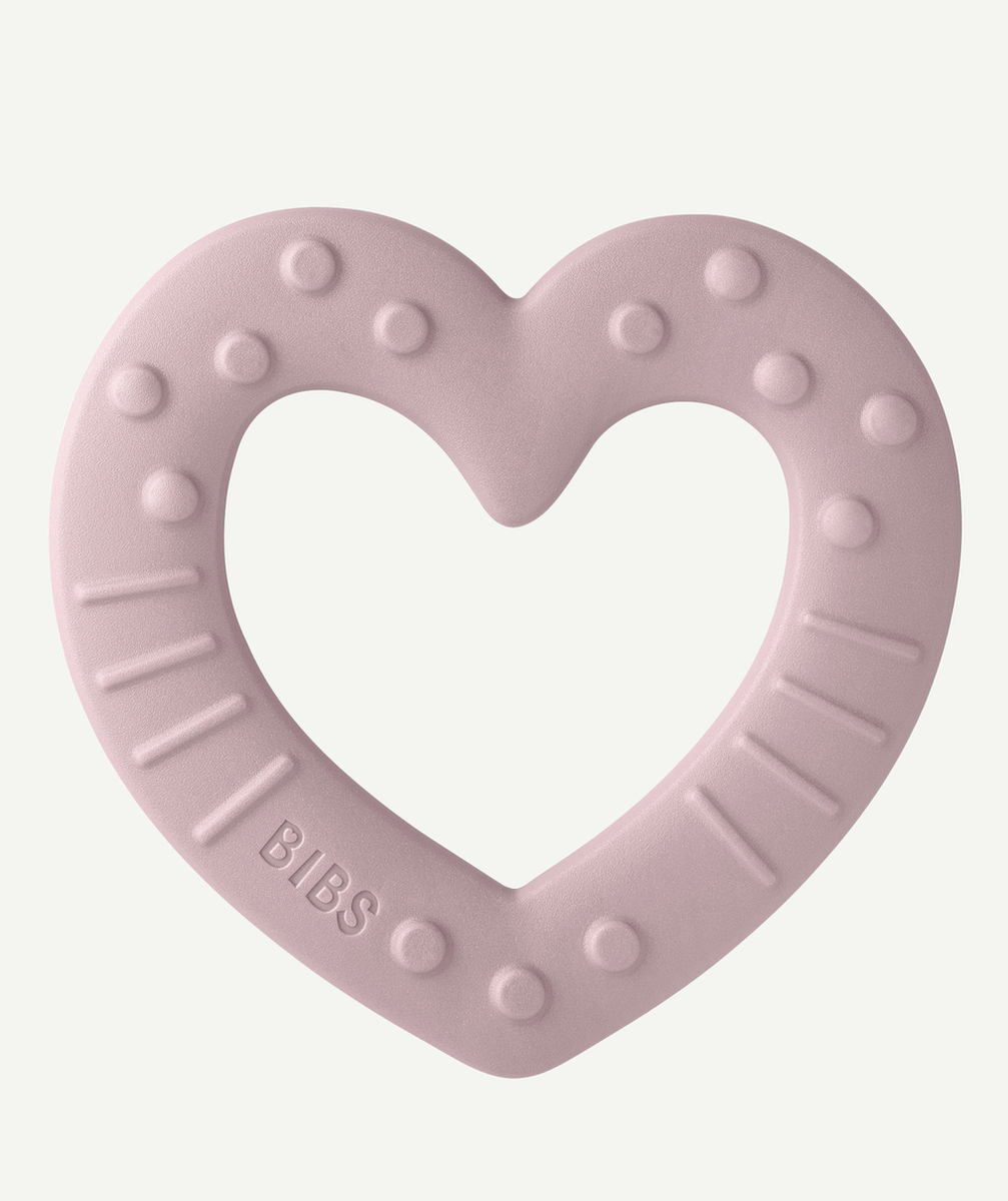 BIBSANNEAU DE DENTITION COEUR LILAS