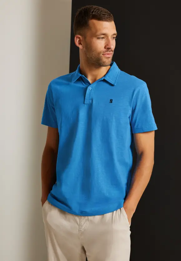 Poloshirt in Jersey Slub - sonic blue