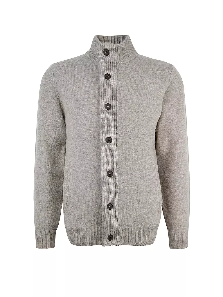 BARBOUR Strickjacke ESSENTIAL hellgrau