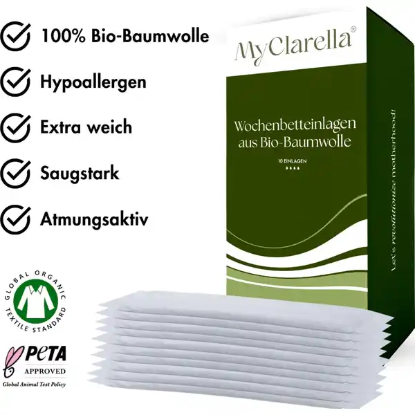 Wochenbett-Einlagen aus Bio-Baumwolle