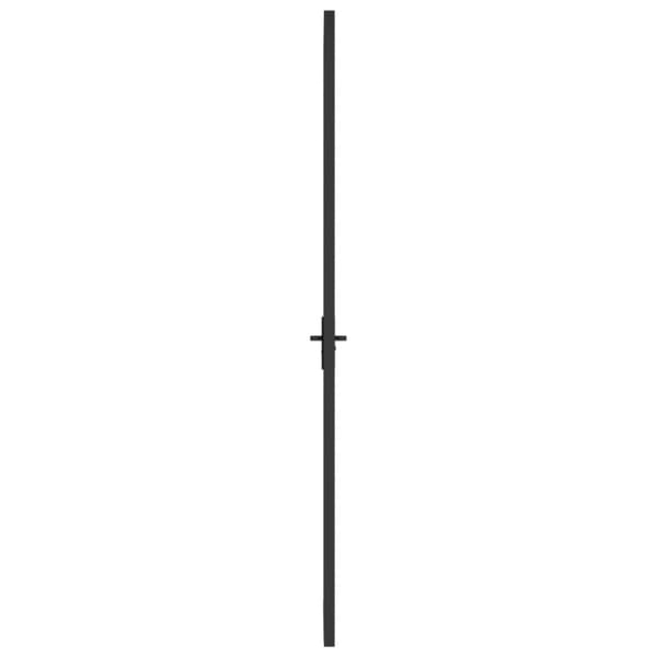 vidaXL Innerdør 93x201,5 cm svart ESG glass og aluminium