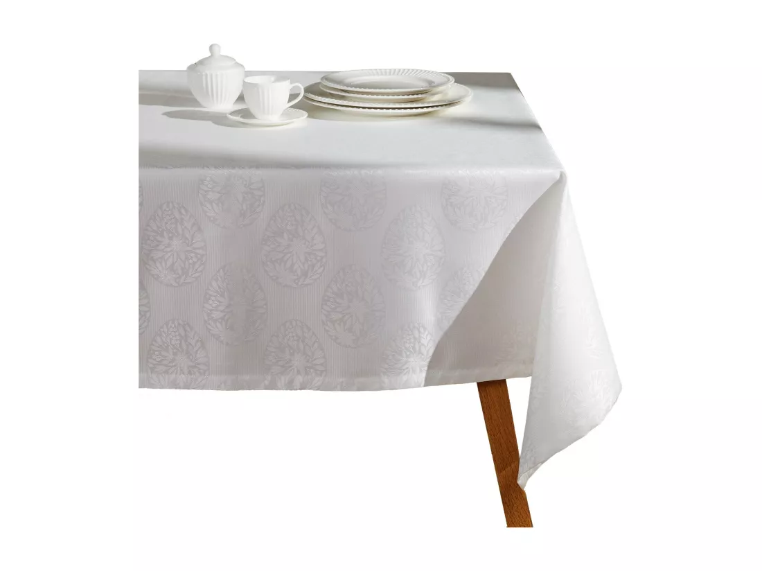 Nappe Jacquard Lumic Blanc Moyen 130 x 180