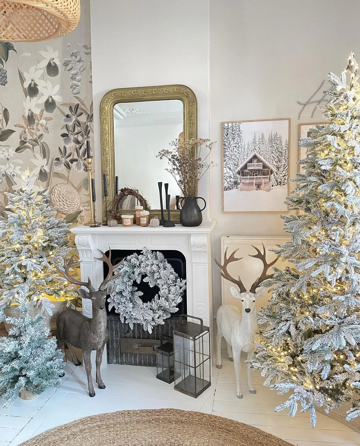 Besneeuwde kerstkrans LED SUNDO Wit 70 cm