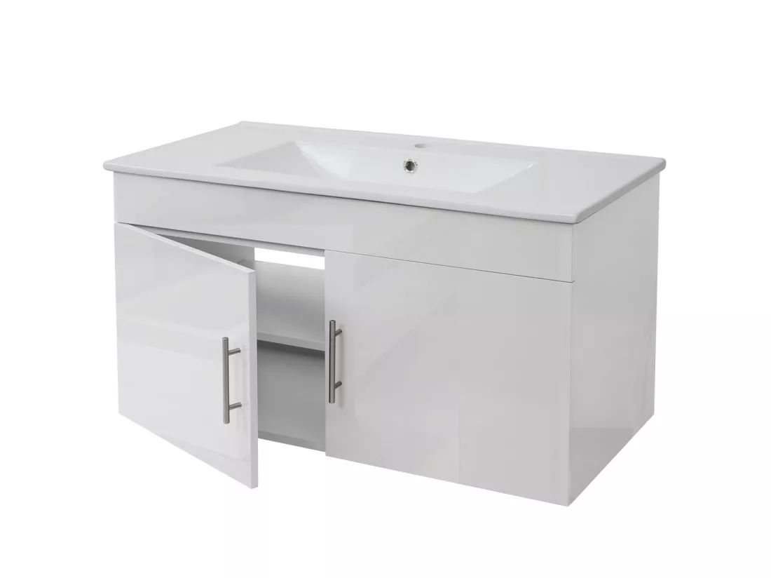 Meuble sous-lavabo MCW-D16, blanc