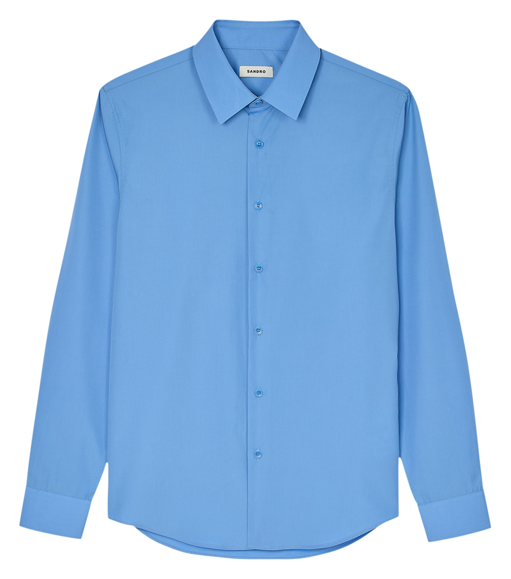 Chemise à manches longues en coton| Bleu
