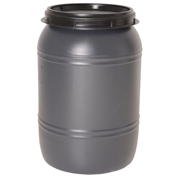 Voerton - Met schroefdeksel - 60 Liter - Grijs