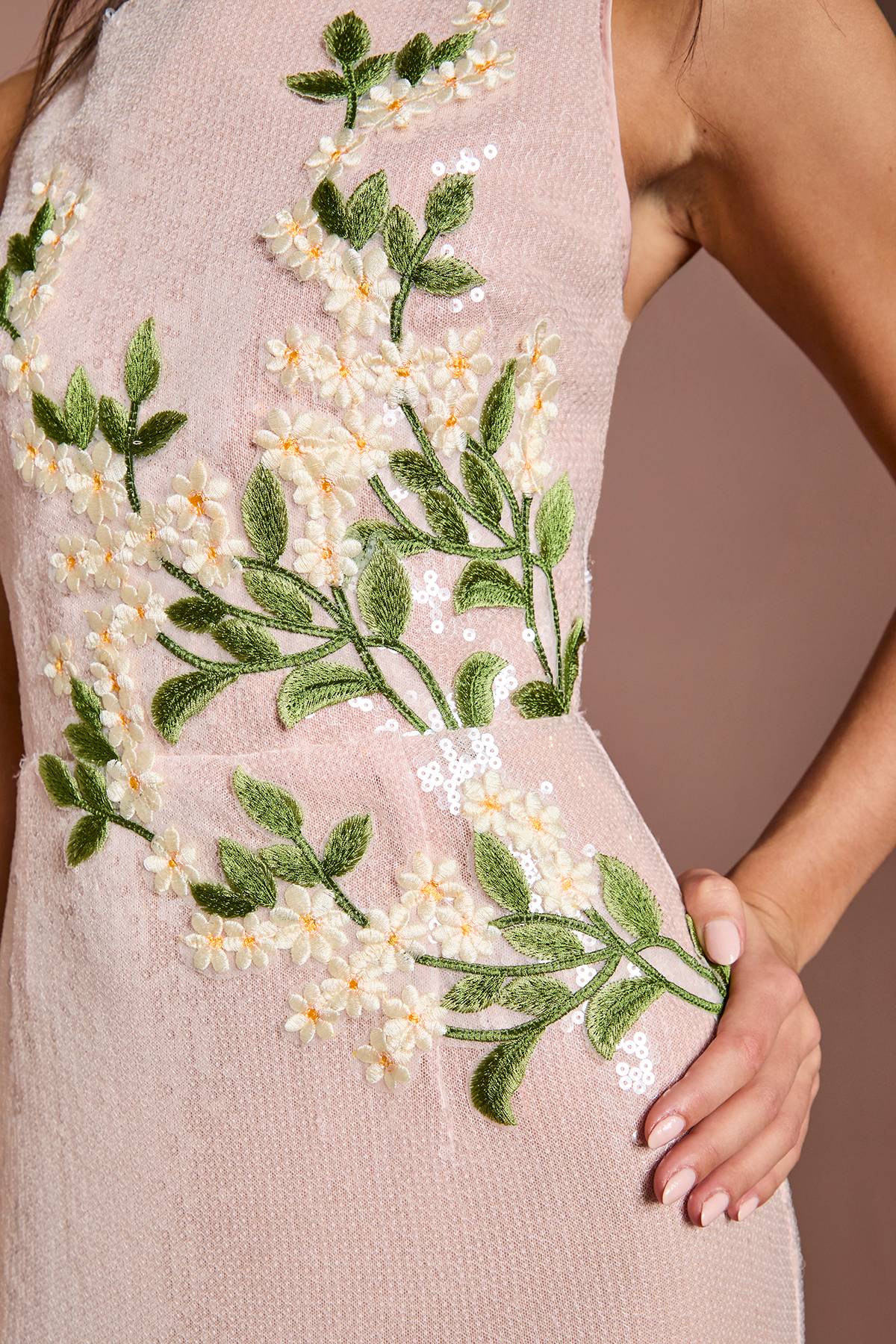Coast Robe Longue À Appliqués Floraux Et Sequins