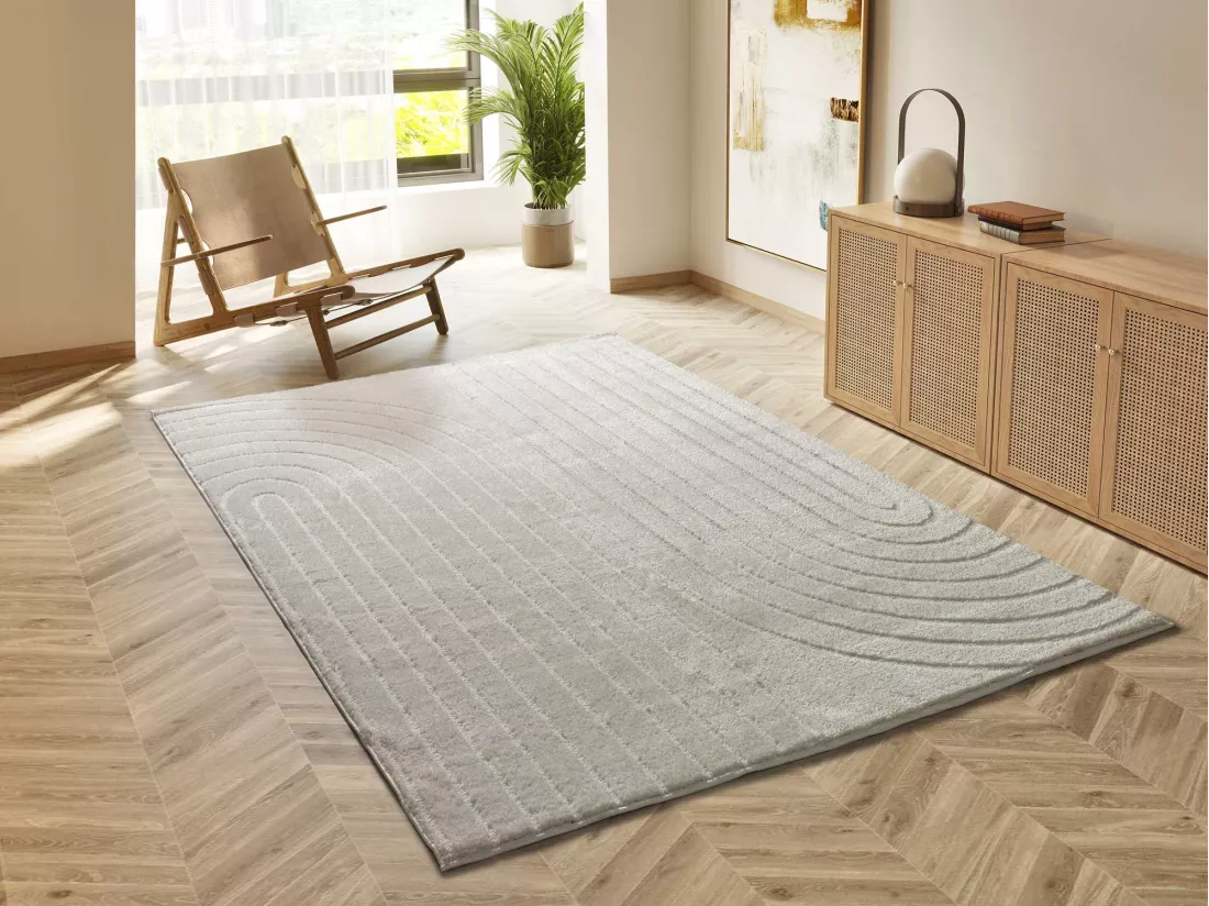 Tapis intérieur - géométrique - blanc - 160 x 230 cm - BLANCHE