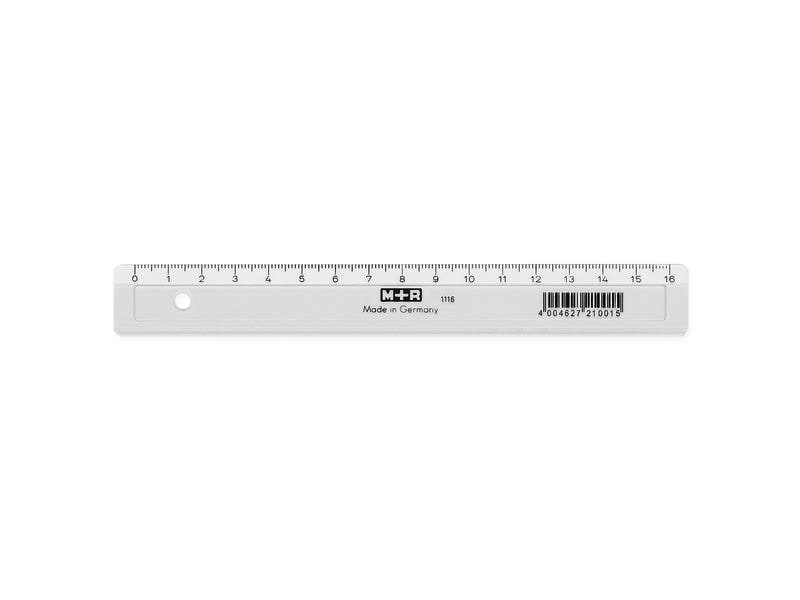 M R Lineal Skala 16 cm Kunststoff-Flachlineal mit Tuschkante