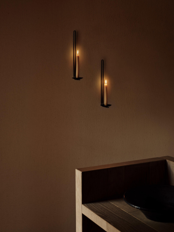 Audo Copenhagen Clip kandelaar wand small zwart