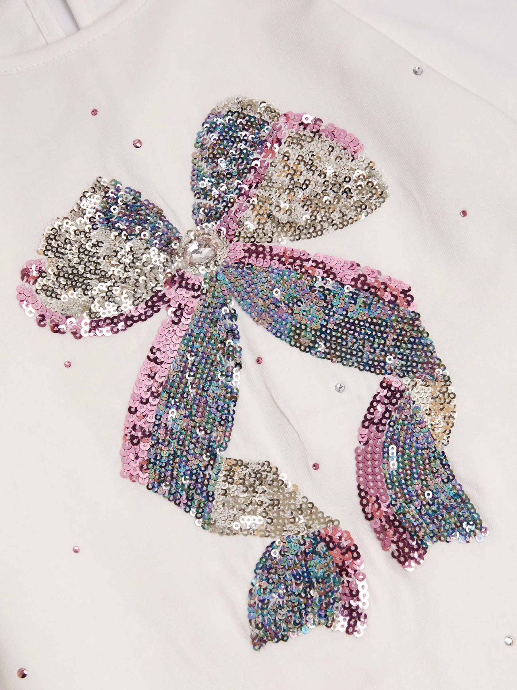 Monsoon Sequin Bow Long Sleeve Top