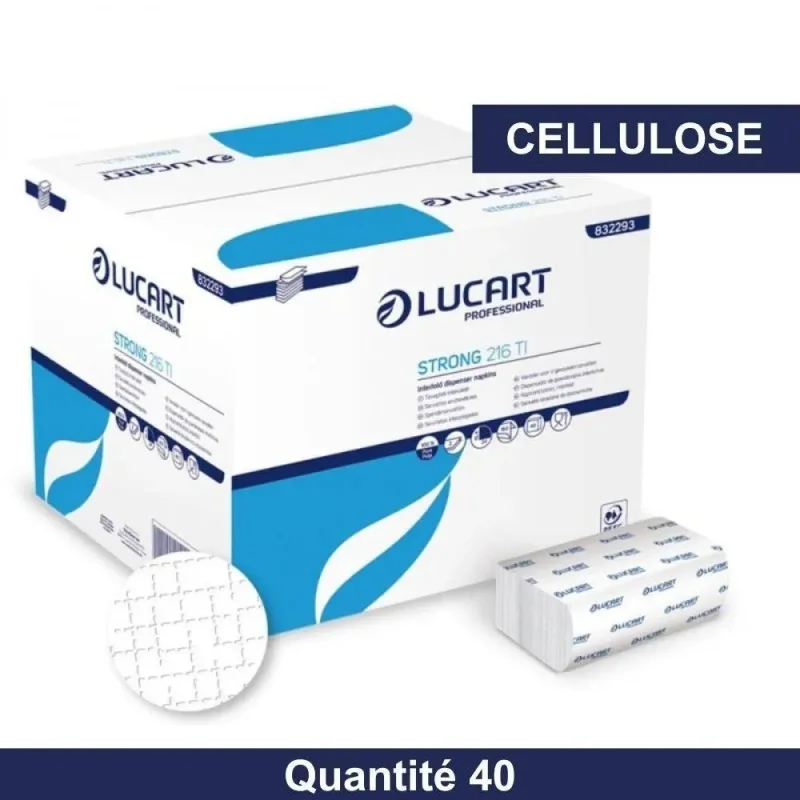 LUCART - Serviettes de table intercalées - Pure cellulose - x40