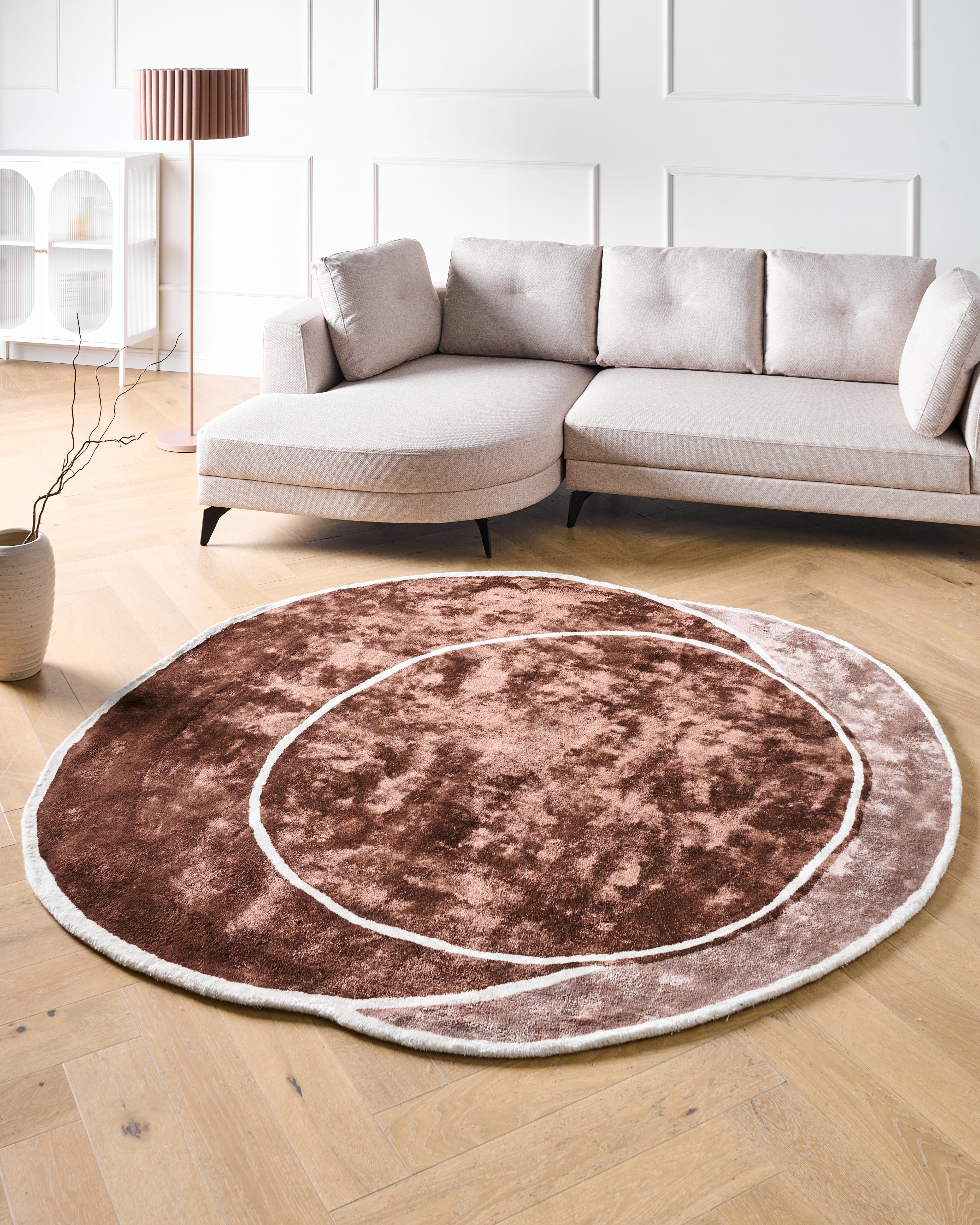 Vloerkleed KANRACH Bruin 200 x 200 cm Viscose