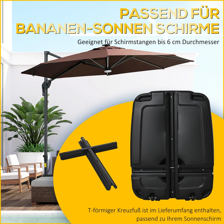 Outsunny Schirmständer mit Rädern schwarz